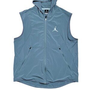 Jordan Jumpman Dri-Fit Sleeveless Gray Full Zip Training Hooded Vest, Men's XL